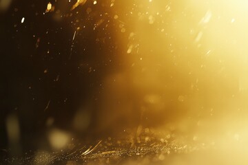 Naklejka premium Glimmering Gold Dust Particles in Soft, Dreamy Background Light