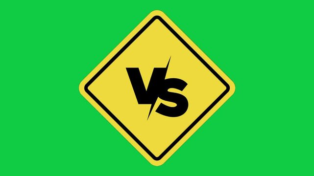 VS Sign Animation, Versus Battle Symbol Motion Graphic on Green Screen in 4K