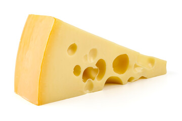 Maasdam cheese, isolated on white background