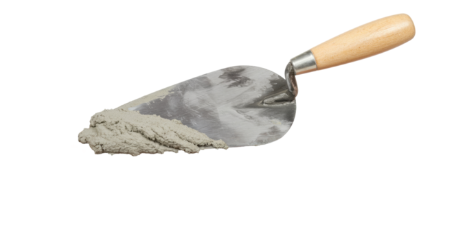 Isolated Trowel with Mortar