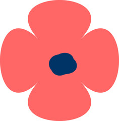 Simple abstract flower illustration.