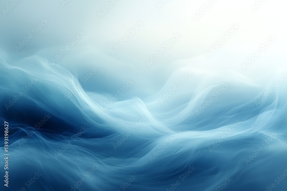 Poster Abstract Blue Water Waves Background Calm and Serene Ocean Texture for Meditation and Relaxation Designs : Generative AI