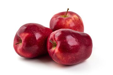 Red apples, isolated on white background.