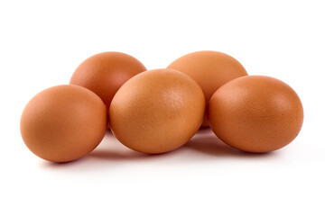 Chicken eggs, isolated on white background