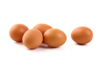 Chicken eggs, isolated on white background