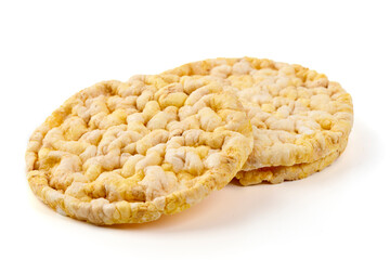 Corn biscuits, isolated on white background.