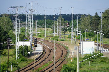 Blick auf einen Bahnhof in Brandenburg