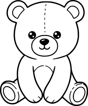 recommend clip art: Teddy bear line art vector, Cute teddy outline icon
                    
