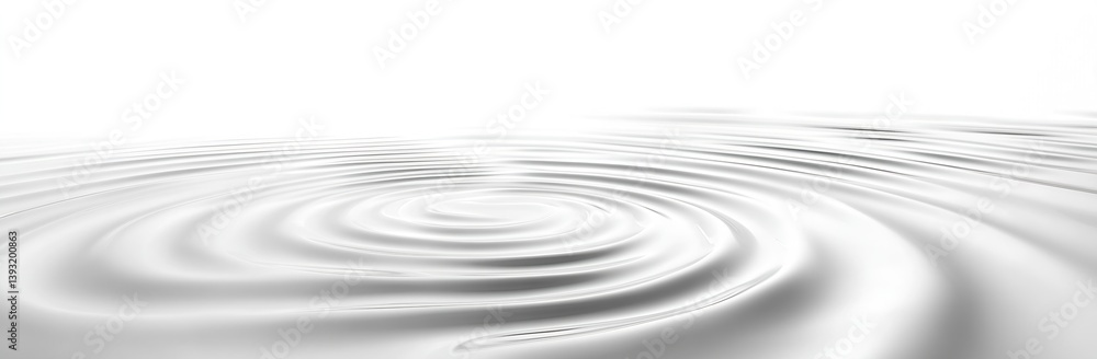 Fototapete Abstract White Liquid Ripple Background with Smooth Wave Texture and Light Reflection : Generative AI