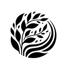 Minimalist Black & White Nature Circle Logo Design