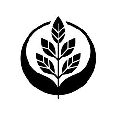 Minimalist Black & White Leafy Logo Design