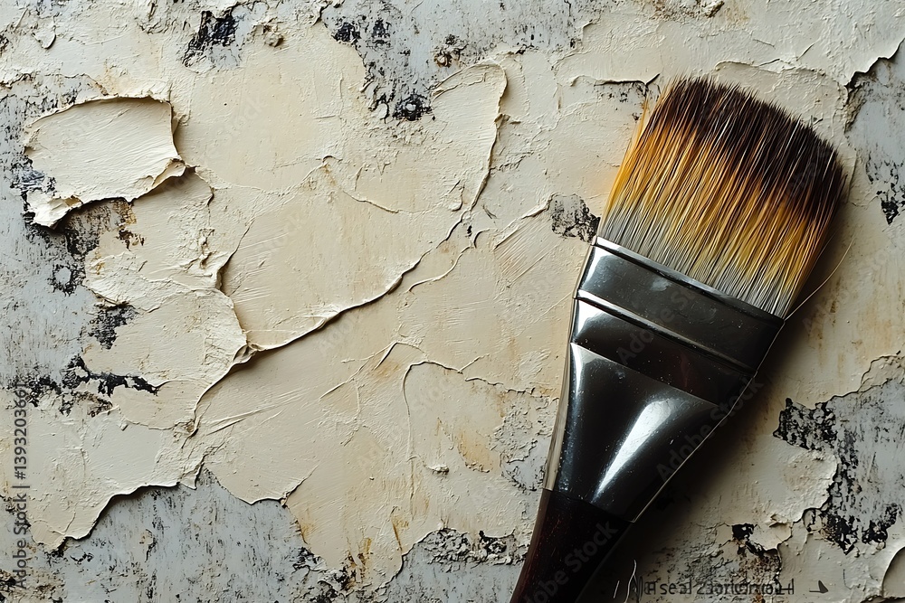 Leinwandbilder close up of paintbrush on textured surface ideal for art craft and creative projects backgrounds : g