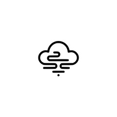 Minimalist Cloud Icon: Abstract Weather Element on White