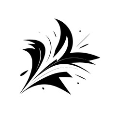 Abstract Black and White Vector Burst on White Background