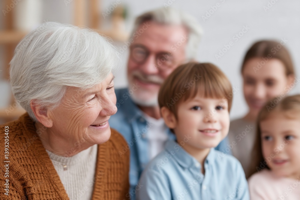 Poster heartwarming scene capturing essence of family values showing generations connecting through shared 