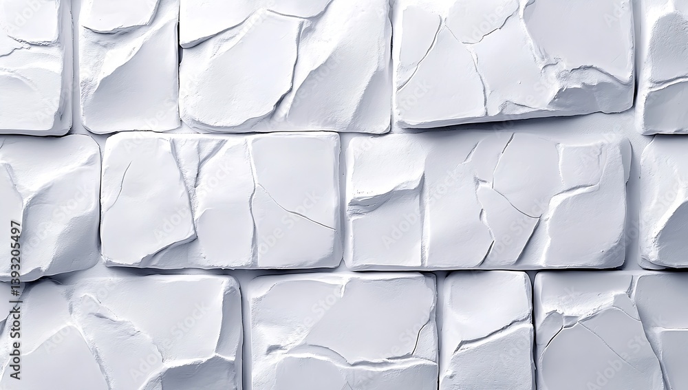 Poster modern white stone wall texture background stacked blocks for architectural design and minimalist in