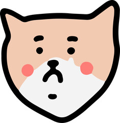 Shiba Inu dog cute kawaii minimalist cartoon hand drawing illustration