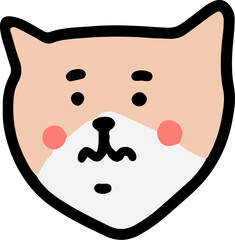 Shiba Inu dog cute kawaii minimalist cartoon hand drawing illustration