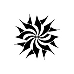 Abstract Sunburst Design: Modern Black and White Pattern