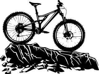 Obraz premium Mountain Bike, bike, bicycle, sport, silhouette, vector, cyclist, cycling, cycle, race, biker, ride, extreme, motorcycle, biking, wheel, illustration, motocross, black, mountain, boy, jump, child, spo