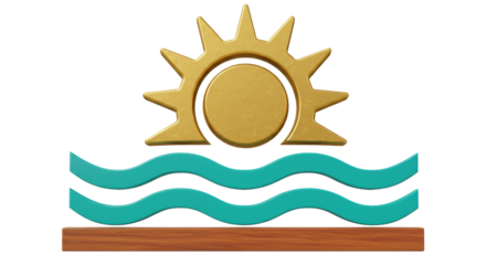 Isolated Sun, Water and Sand Beach Scene