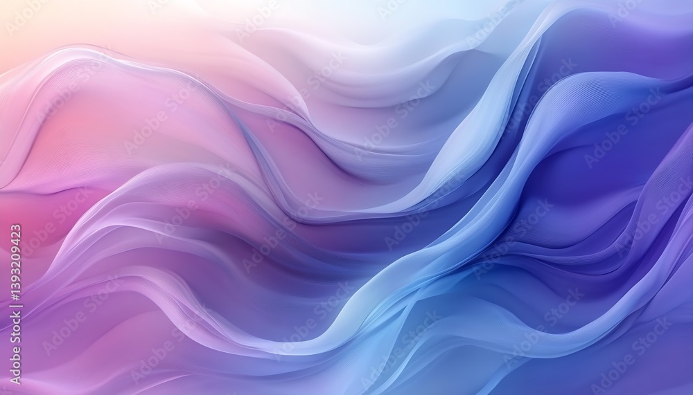 Leinwandbilder delicate gradients of soft pink and blue waves exhibiting a tranquil and harmonious visual flow : ge
