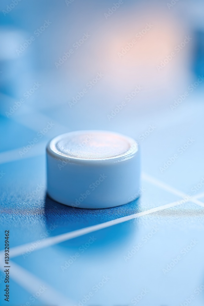 Poster plain and empty game board with single token placed off-center illuminated by soft focused light