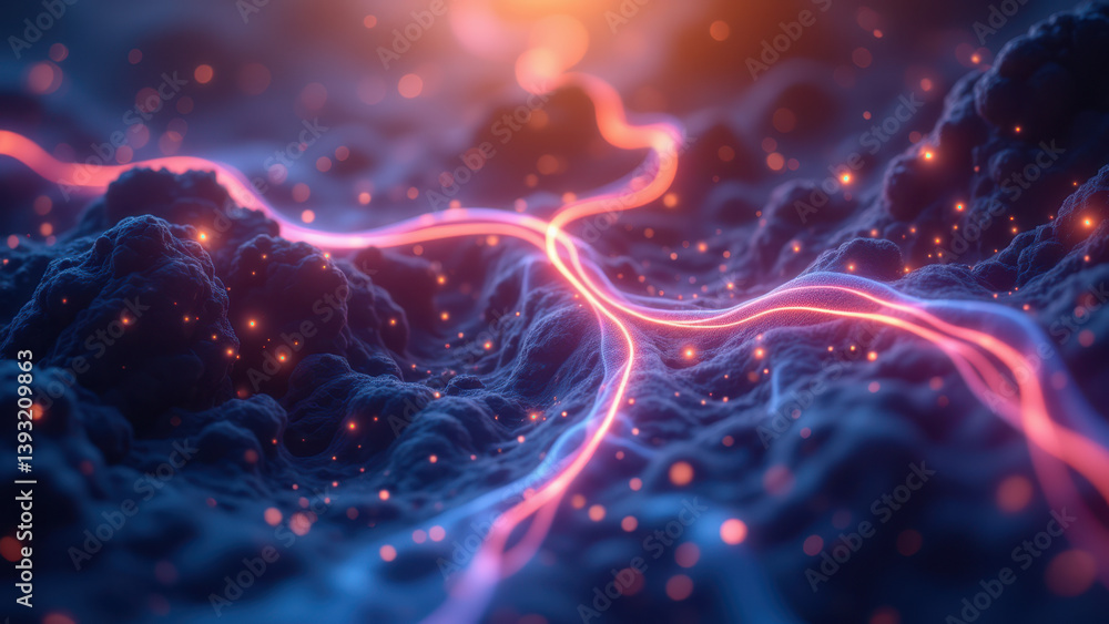 Poster intense visualization of vns with a focus on electrical pathways and neural activity.