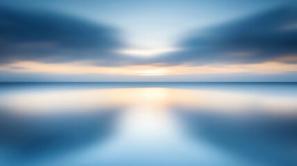 Abstract Seascape at Sunrise with Soft Reflections and Tranquil Atmosphere