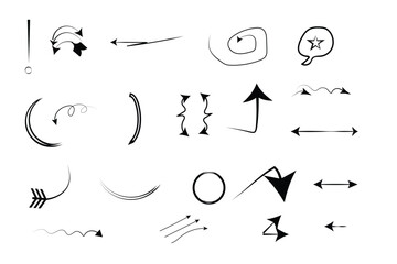 This sketchy arrow vector set offers multiple hand-drawn arrow styles, ideal for enhancing graphic design and visual content.
