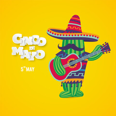 Cinco de Mayo. Celebration banner. Vector Illustration.
