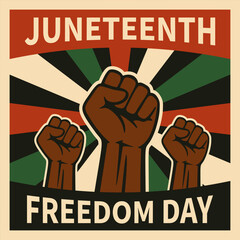 Juneteenth Freedom Day. Celebration banner. Vector Illustration.
