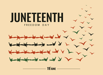 Juneteenth Freedom Day. Celebration banner. Vector Illustration.
