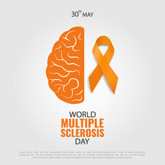 Vector Illustration of World Multiple Sclerosis Day. Multiple Sclerosis Awareness Ribbon.
