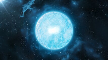 Obraz premium Mysterious blue supergiant star surrounded by an ethereal gas cloud