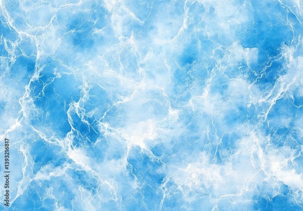 Poster dynamic ocean waves with rippling currents and a rich blue gradient creating a mesmerizing visual ef