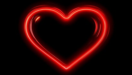 A Glowing Red Heart Illuminated Against a Deep Black Background