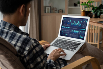 Business data dashboard provide business intelligence analytic for marketing strategy planning snugly with big data set to analyze customer demands and foreseeing business future