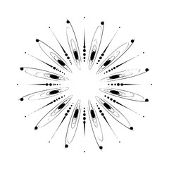 Abstract Geometric Radial Design in Gray, Modern and Elegant