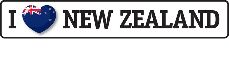 Fototapeta premium Heart with New Zealand flag expressing love for New Zealand