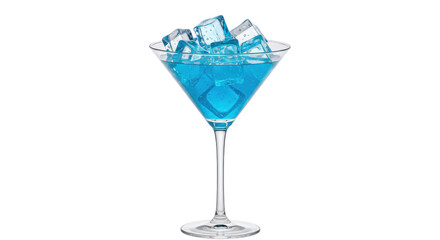 Isolated Blue Cocktail with Ice