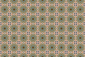 Seamless Wallpaper Shape Decoration Cloth Perspective Art Tile Design Texture Graphic Geometric Visual Endless Symmetric Fashion Digital Textile Fabric Background Interior Template Luxury Pattern.