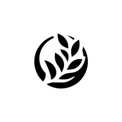 Minimalist Black and White Branch Logo Design, Modern, Organic