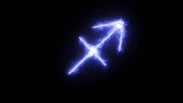 animated symbol glowing energy of the zodiac sign sagittarius