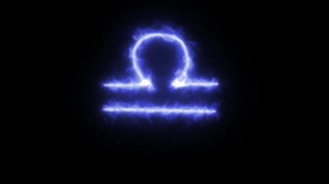 animated symbol glowing energy of the zodiac sign Libra
