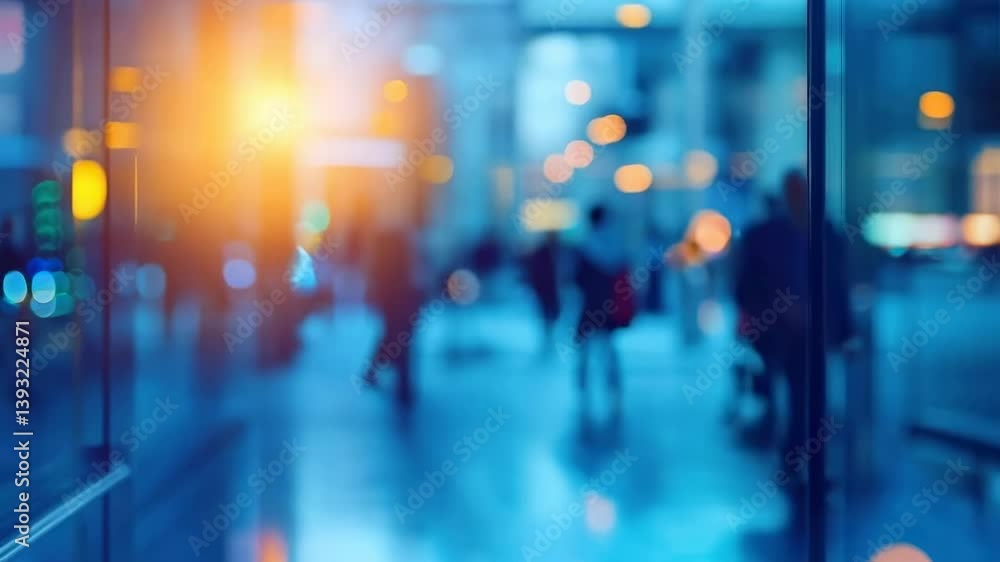 Poster abstract video concept with a blurred cityscape. soft focus and warm bokeh lights create a dreamy at