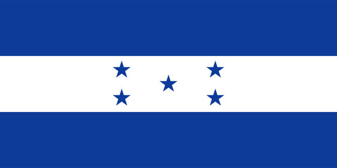 Vector flag of Honduras, a country in Caribbean or Central America. Accurate dimensions and official colors. This file is suitable for digital editing and printing of any size.