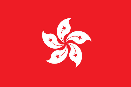 Vector flag of Hong Kong, a special administrative region of China. Accurate dimensions and official colors. This file is suitable for digital editing and printing of any size.