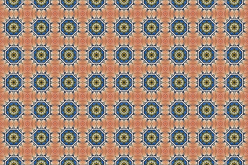 Seamless Wallpaper Shape Decoration Cloth Perspective Art Tile Design Texture Graphic Geometric Visual Endless Symmetric Fashion Digital Textile Fabric Background Interior Template Luxury Pattern.