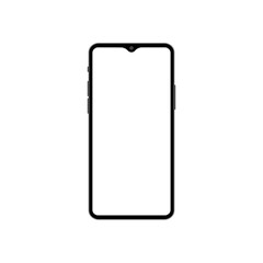Smartphone mockup with blank screen. Mobile phone mockup front view.
